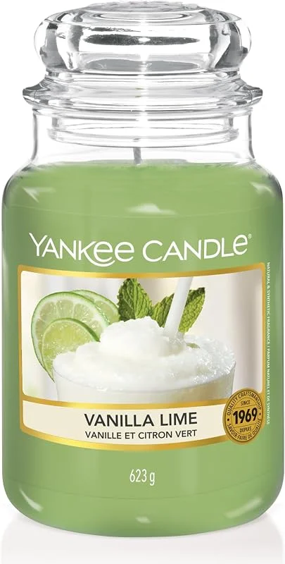 Visita la tienda de Yankee Candle Yankee Candle Vela aromática en tarro grande de Vanilla Lime, Velas de larga duración: hasta 150 h, Regalos perfectos para mujeres — Cena a la luz de velas