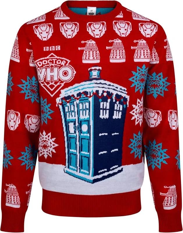BBC Doctor Who - Jersey navideño para hombre, color rojo — Ropa Navidad