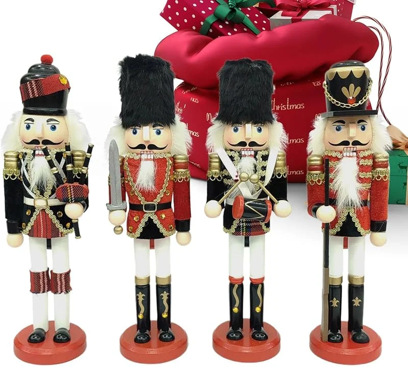 Generic Decoración navideña de cascanueces, 4 piezas, estatua coleccionable de — Decoracion Navidad