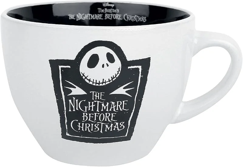 Visita la tienda de Disney Pyramid International Pesadilla Antes De Navidad Taza Cappuccino Sin clasificar Taza negro-blanco cerámica — Adviento y mesa