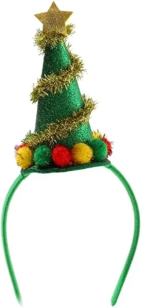 QRONCES Diadema para fiesta de árbol de Navidad peludo, diadema brillante para Halloween, Navidad, accesorios para fiestas, diademas de Navidad para mujeres — Ropa Navidad