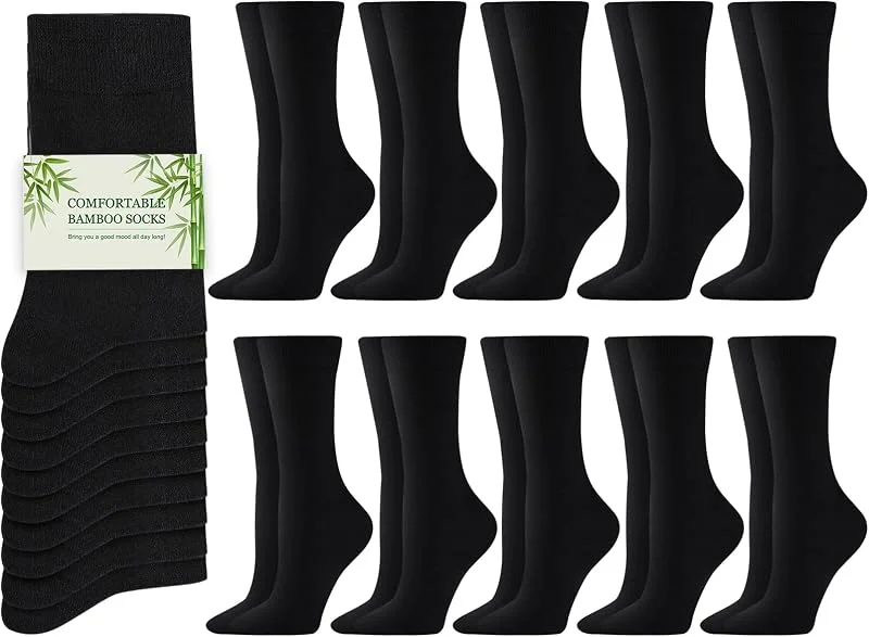Stoeury Calcetines Bambú Mujer, 6, 10 pares calcetines media caña 36-42 — Ropa Navidad