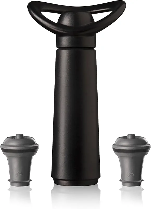 Visita la tienda de Vacuvin Vacu Vin Bomba Vacío Concerto En Estuche con 2 Tapones Bomba De Vacío para Vino, Sin género, Negro, 85x223x49 mm — Vino y mesa festiva