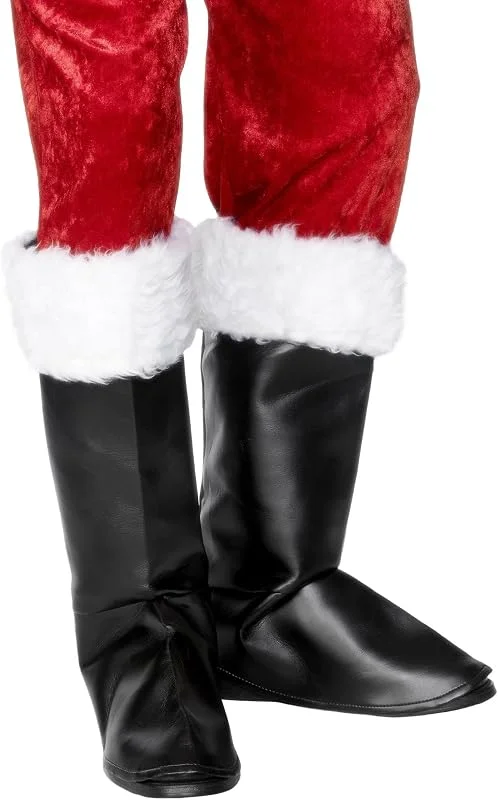 Visita la tienda de Smiffy's Smiffys Fundas para botas de Papá Noel, Negro, con pelaje Halloween, Carnaval — Ropa Navidad