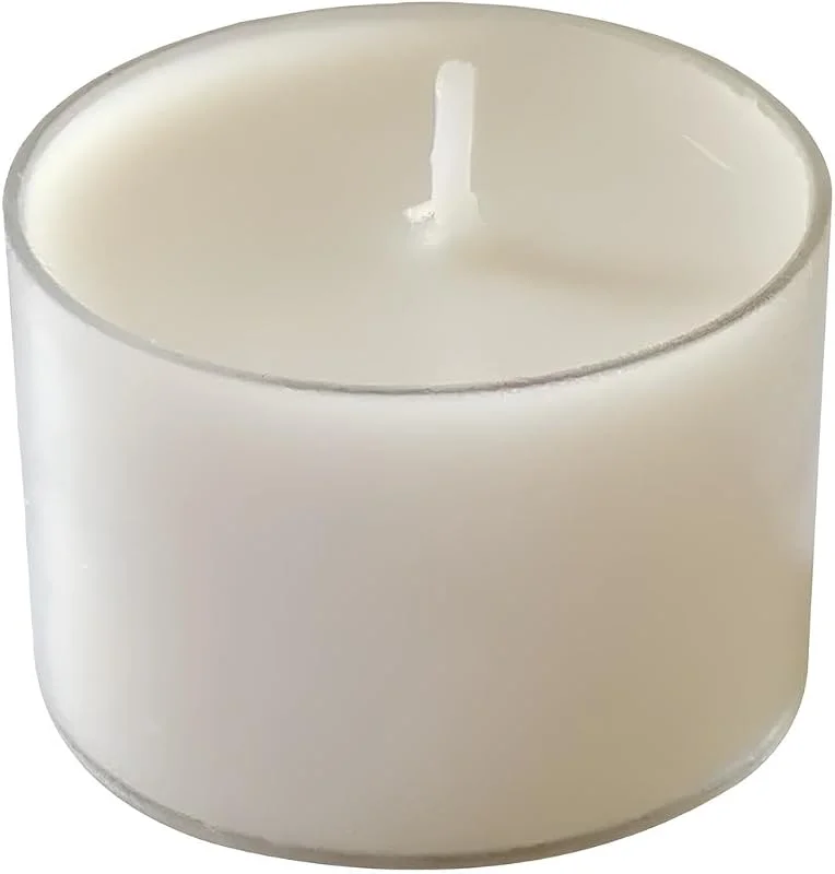 Cereria Di Giorgio Tealight con taza transparente Ø 3, 9 cm h. 2, 7 cm 24 piezas - 6, 5 horas — Cena a la luz de velas