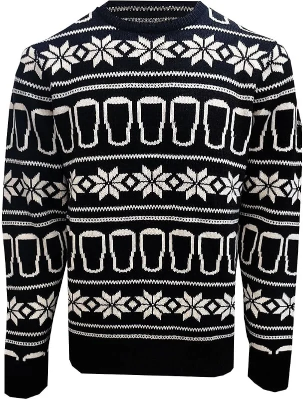 TRADITIONAL CRAFT Suéter Guinness para hombre, suéter Holliday, regalo para los amantes de la cerveza — Ropa Navidad