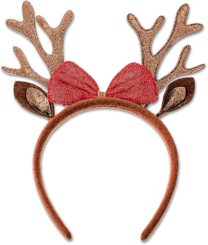 DSLSQD Diadema navideña con cuernos de Navidad — Ropa Navidad