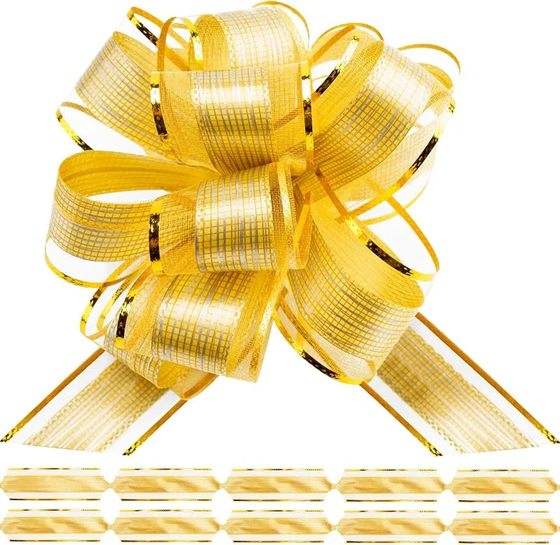 Visita la tienda de G2PLUS G2PLUS 12PCS Lazo Regalo Dorado, Lazos Adorno Coche Boda Lazos de Regalo Grande con Cinta Lazos Automáticos para Decoración Boda Coche Fiesta DIY — Envoltorio regalo