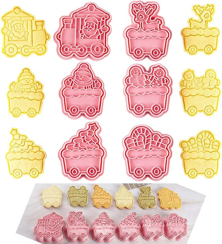 BSITSSS 6 Piezas Moldes Galletas Navidad, Cortadores de Galletas Navidad Molde Galletas Cortador Galletas Cortadores de Galletas Kit Reposteria, Plástico Reutilizable Moldes(Navidad-D) — Hogar y cocina