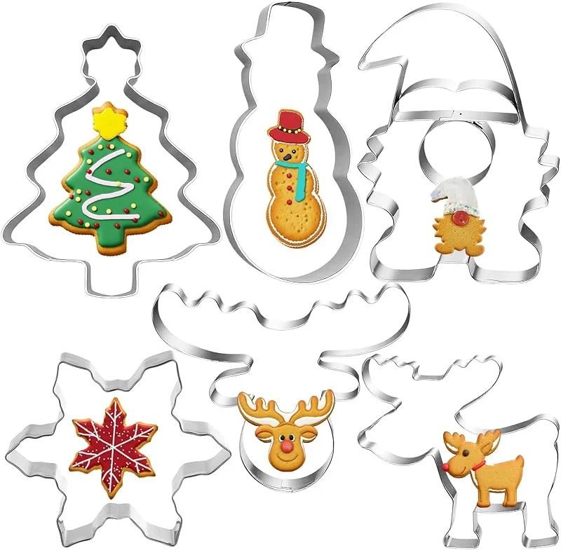 MFCGHXR Cortadores de Galletas de Navidad, Juego de 10 Moldes de Acero Inoxidable — Hogar y cocina