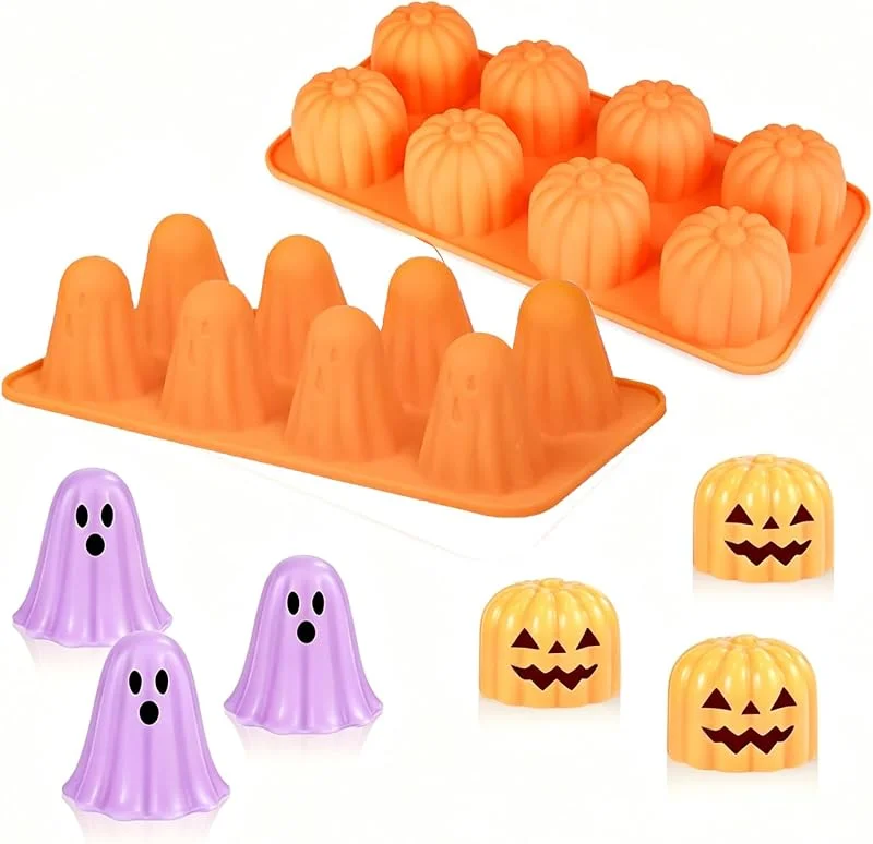 YouXiaor Molde de silicona fantasma Halloween 2 piezas molde chocolate molde praliné — Hogar y cocina