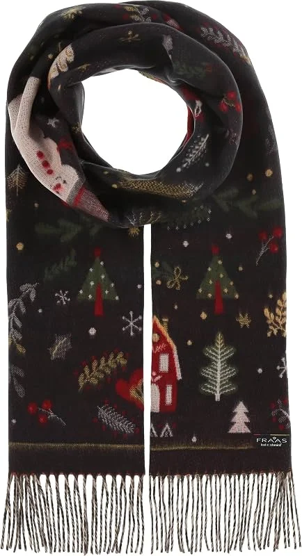 Visita la tienda de FRAAS FRAAS Cashmink Bufanda de Navidad - Bufanda con motivo de Papá Noel para hombres y mujeres - 35 x 200 cm - Fabricada en Alemania - Cálida bufanda XXL - Perfecta como regalo de Navidad — Ropa Navidad
