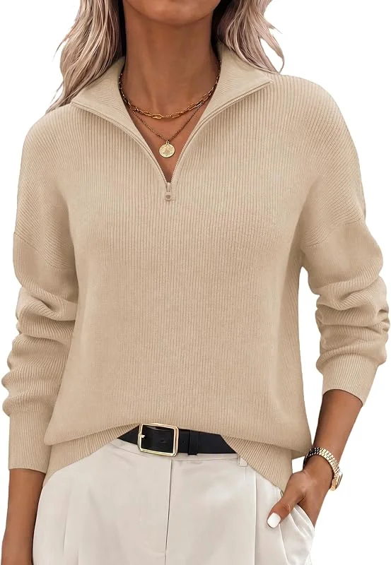 Visita la tienda de Zeagoo Zeagoo Jersey Mujer Cuello en V Manga Larga Sueter de Cuello Alto — Ropa Navidad