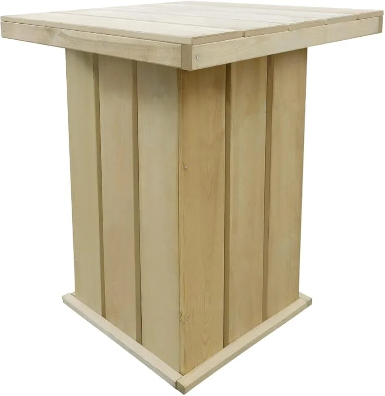 Visita la tienda de vidaXL vidaXL Mesa de Bar de Madera de Pino impregnada 75x75x110 cm — Adviento y mesa