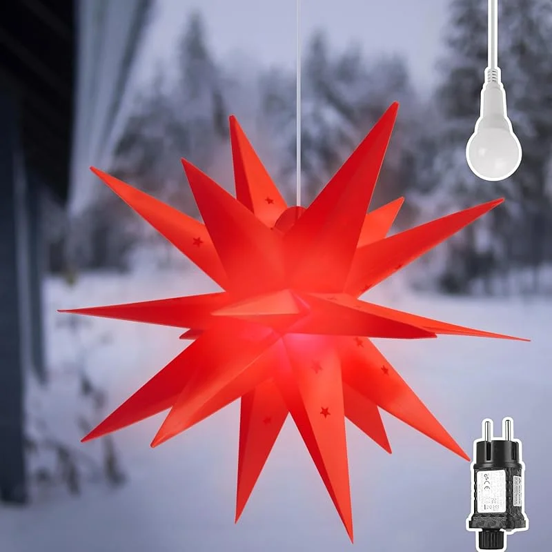 Visita la tienda de SALCAR SALCAR Estrella de Navidad luminosa 60 cm, estrella 3D XXL para colgar — Decoracion Navidad
