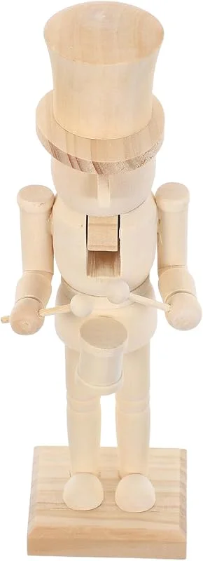 PRETYZOOM Cascanueces de Madera sin Terminar 25 Cm para Pintar, Figura de Soldado Cascanueces DIY, Adorno Navideño Artesanal para Decoración y Manualidades Familiares — Decoracion Navidad