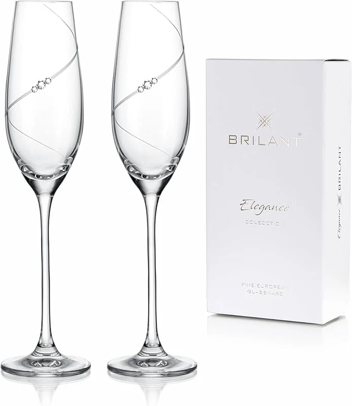 Brilant Siluette - Juego de 2 copas de champán (210 ml) — Vino y mesa festiva