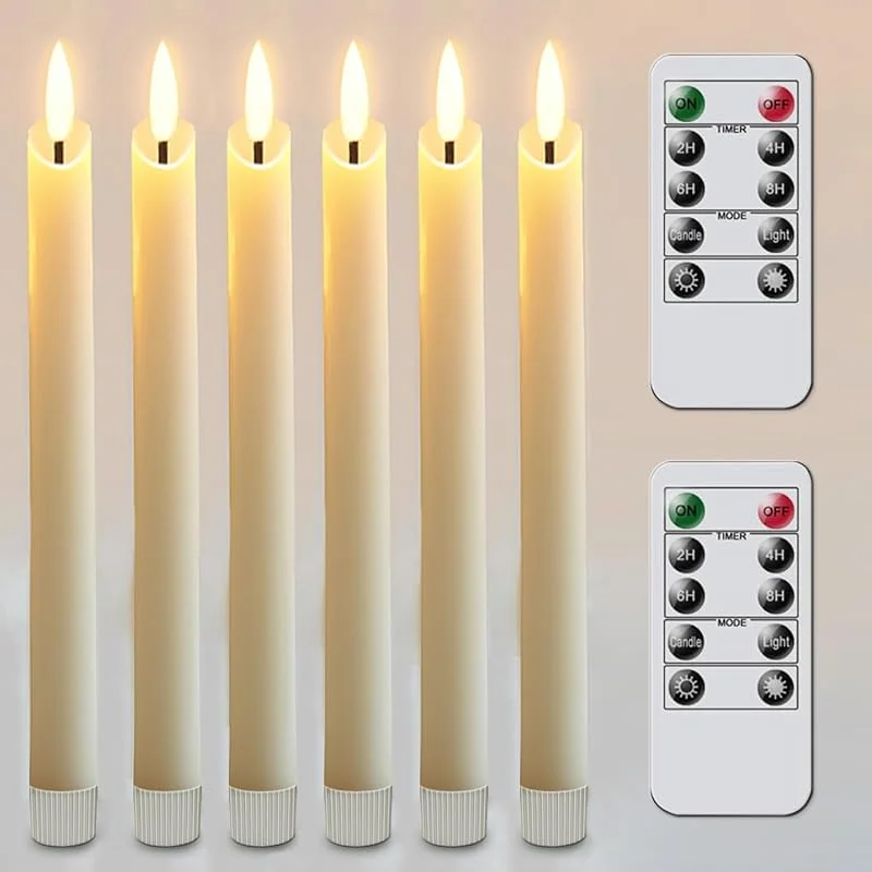 Visita la tienda de salipt Velas LED Largas Sin Llama, Velas a Pilas, Decorativas y Seguras para Fiesta, Navidad, Boda, Hogar e Iglesia, Lvory, Pack de 6 — Cena a la luz de velas