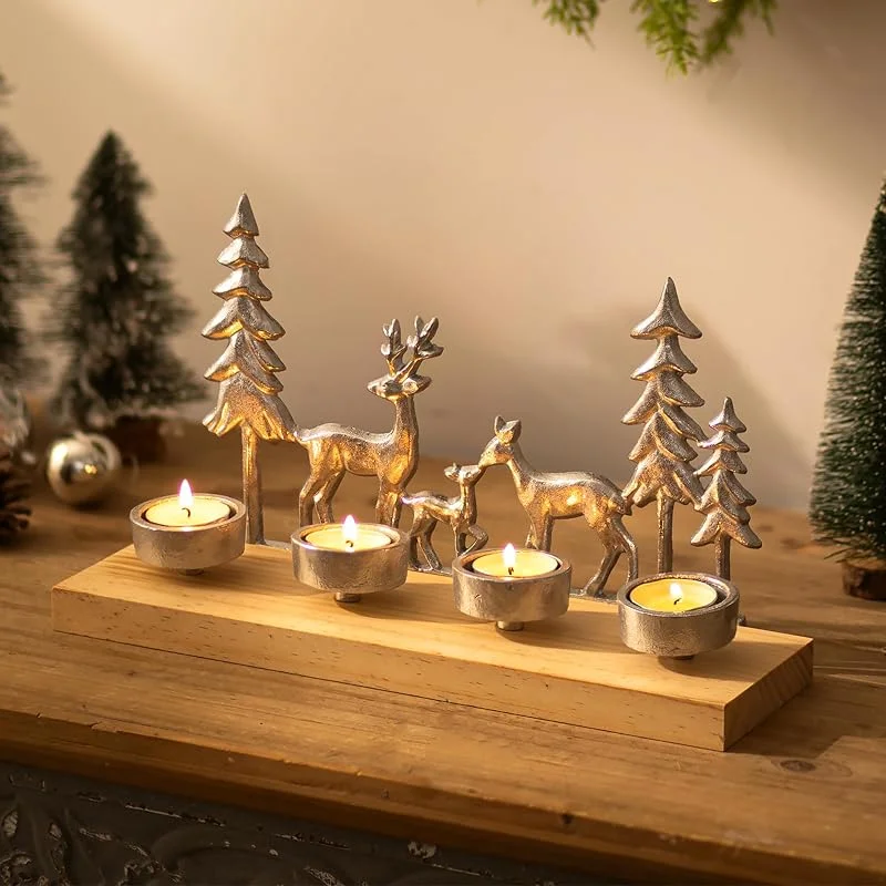 Visita la tienda de Nuptio NUPTIO Corona de Adviento Portavelas de Navidad: Centro de Mesa Navideño — Decoracion Navidad