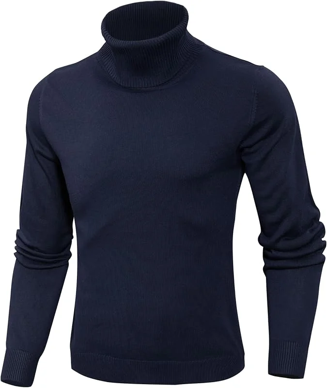 Visita la tienda de Sykooria Sykooria Jersey Cuello Alto Hombre Cálido Suéter de Punto Hombre Slim Fit Pullover Manga Larga para Otoño Invierno — Ropa Navidad