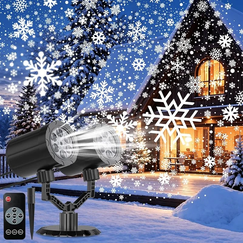 Visita la tienda de GUSODOR GUSODOR Proyector Navidad Exterior, Diseño de Doble Cabezal, Blanco, X — Luces Navidad