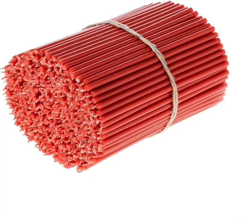 Visita la tienda de Danilovo Danilovo Velas de Cera de Abeja (Rojo) – Velas Ortodoxas Para Oración, Rituales, de Decoración de Mesa, N80, Altura 18, 5 cm, 200 Unidades — Cena a la luz de velas