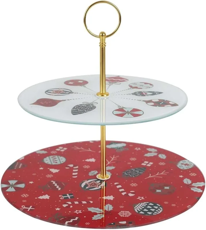 Visita la tienda de HOME DECO FACTORY HOME DECO FACTORY Bandeja Giratoria de Navidad Elegante 30 cm Rojo — Hogar y cocina