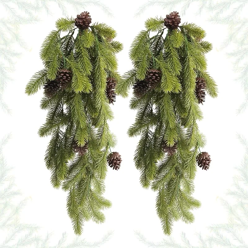 JINXIAN Ramas Pino Navidad 2 Piezas 74 cm Ramas de Abeto Artificiales — Decoracion Navidad