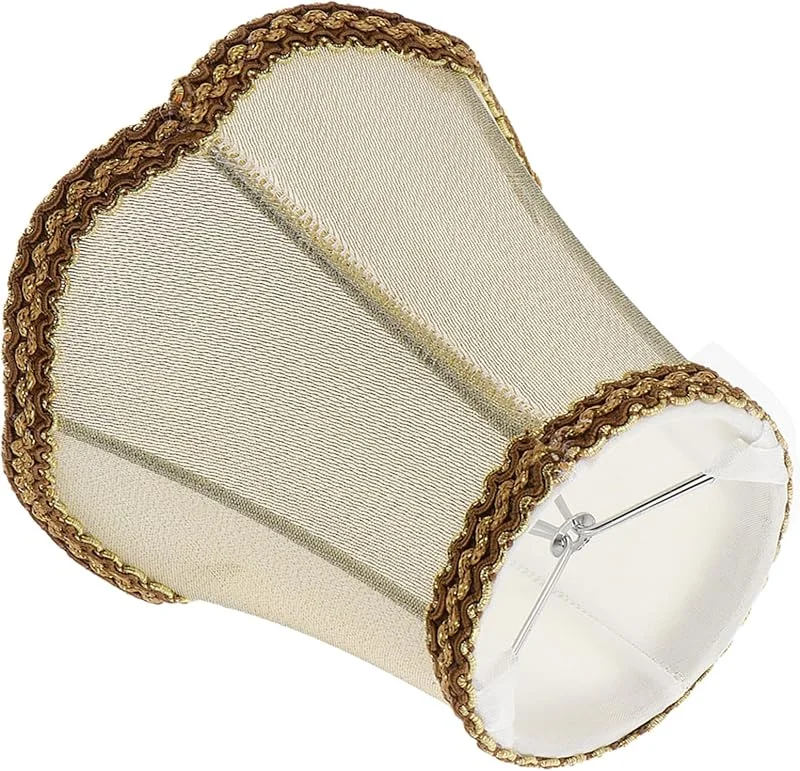 PRETYZOOM Pantalla Mesa de Dorada para Lámpara de Tela Diseño Sencillo y Elegante, Ambiente Romántico y Luz Confortable Hogar — Cena a la luz de velas