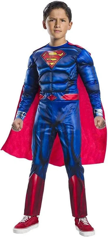 Visita la tienda de Rubies Rubies Disfraz Superman Black Line Deluxe para niños, Jumpsuit con pecho musculoso y capa, Oficial DC Comics, Warner Bros para Halloween, Carnaval, Navidad y cumpleaños, 702263-S — Ropa Navidad