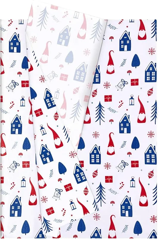 Hjvvr Papel de seda de Navidad, 20 hojas de papel de seda azul de Papá Noel, 50 x 35 cm, papel de seda para fiesta de Navidad — Envoltorio regalo