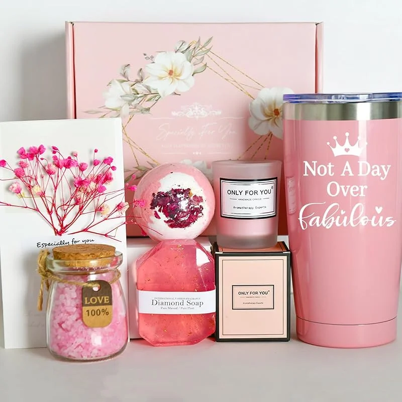 Euakee - Caja de regalo para mujer, color rosa (idea de regalo para cumpleaños, Navidad, San Valentín, Día de la Madre) — Envoltorio regalo