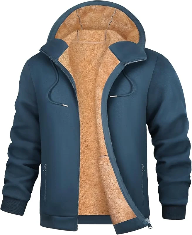 Visita la tienda de PASUDA Sudadera con Capucha Hombre con Forro Polar Invierno Chaqueta Sudadera de Cremallera Completa Cómoda Manga Larga Informal Cálido Hoodie Abrigo con Bolsillo — Ropa Navidad