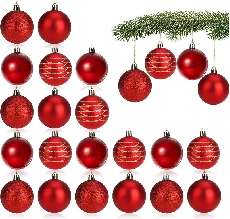 Visita la tienda de com-four COM-FOUR® 24x Bolas de árbol de Navidad, Bolas de plástico para árboles — Decoracion Navidad